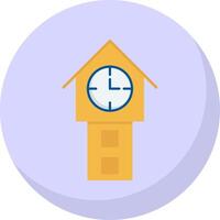 torre reloj plano burbuja icono vector