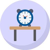 mesa reloj plano burbuja icono vector