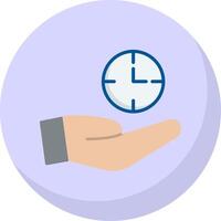 salvar hora plano burbuja icono vector