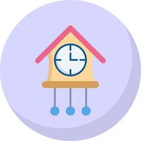 Cuckoo Clock Flat Bubble Icon vector