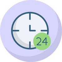 24 horas plano burbuja icono vector