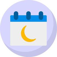 Moon Calendar Flat Bubble Icon vector