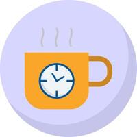 café hora plano burbuja icono vector