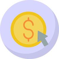 costo por hacer clic plano burbuja icono vector