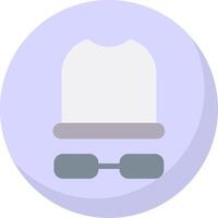 White Hat Flat Bubble Icon vector