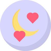 Honey Moon Flat Bubble Icon vector