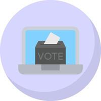 Online Voting Flat Bubble Icon vector