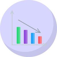 Bar Chart Flat Bubble Icon vector