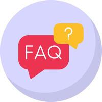 Faq Flat Bubble Icon vector