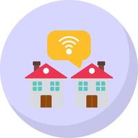 Internet Connection Flat Bubble Icon vector