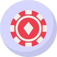 póker chip plano burbuja icono vector