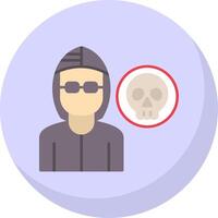 Robber Flat Bubble Icon vector