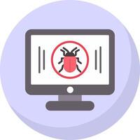 malware plano burbuja icono vector