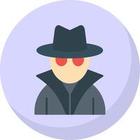 delincuente plano burbuja icono vector