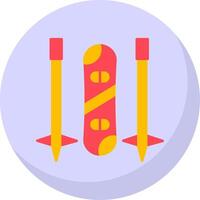 Snowboard Flat Bubble Icon vector