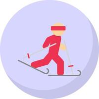 Ski Flat Bubble Icon vector