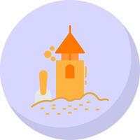 Sand Castle Flat Bubble Icon vector