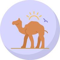 Camel Flat Bubble Icon vector