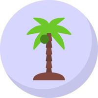 Coconut Tree Flat Bubble Icon vector