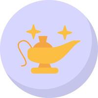 Magical Lamp Flat Bubble Icon vector