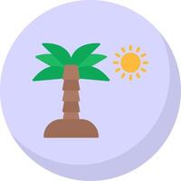Palm Tree Flat Bubble Icon vector