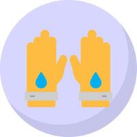 Working Gloves Flat Bubble Icon vector