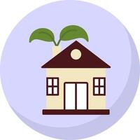 Eco House Flat Bubble Icon vector
