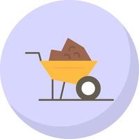 Wheelbarrow Flat Bubble Icon vector