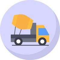 Concrete Mixer Flat Bubble Icon vector