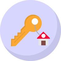 House Key Flat Bubble Icon vector