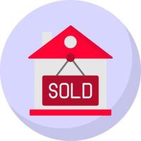 Sold Out Flat Bubble Icon vector