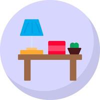 mesa lámpara plano burbuja icono vector