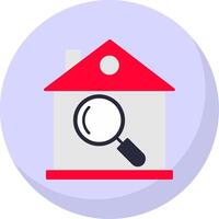 House Inspection Flat Bubble Icon vector