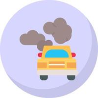 coche contaminación plano burbuja icono vector