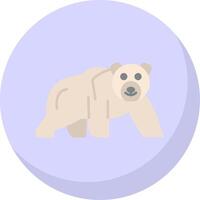 Polar Bear Flat Bubble Icon vector