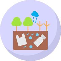 Land Pollution Flat Bubble Icon vector