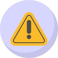 Warning Sign Flat Bubble Icon vector