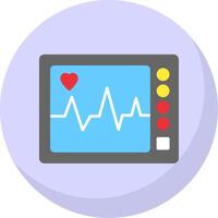 ECG Machine Flat Bubble Icon vector