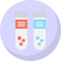 Test Tube Flat Bubble Icon vector