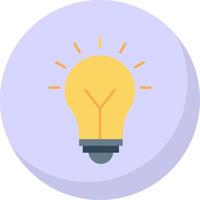 Light Bulb Flat Bubble Icon vector