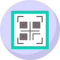 Qr Code Flat Bubble Icon vector