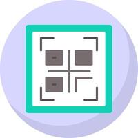 qr código plano burbuja icono vector