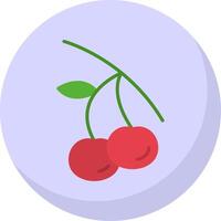 Cherries Flat Bubble Icon vector