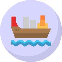 Cargo Ship Flat Bubble Icon vector