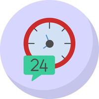 24 Hours Flat Bubble Icon vector