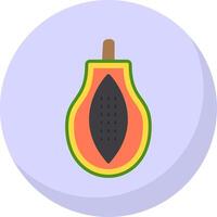 papaya plano burbuja icono vector