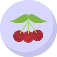 Tart Cherries Flat Bubble Icon vector