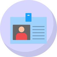 Id Card Flat Bubble Icon vector