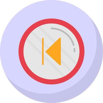 Backward Flat Bubble Icon vector