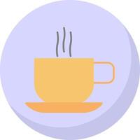 Hot Coffee Flat Bubble Icon vector